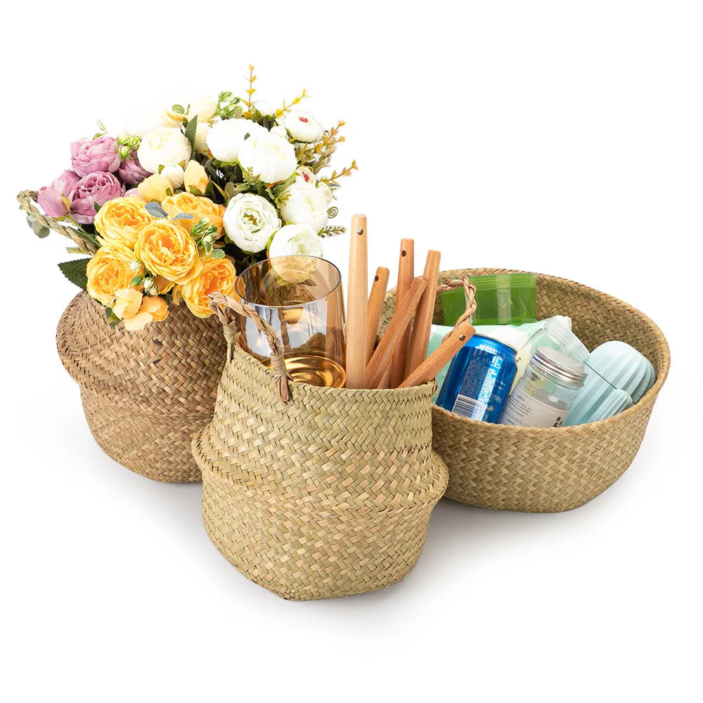 Wicker Planter Storage Basket Flower Baskets Laundry Storage Decorative Basket