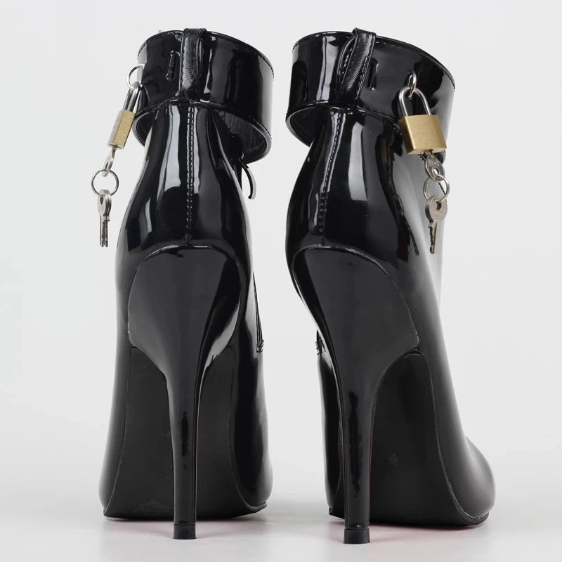 12 High Heels Pointed toe Lockable Ankle Strap Women Sexy Party Shoes