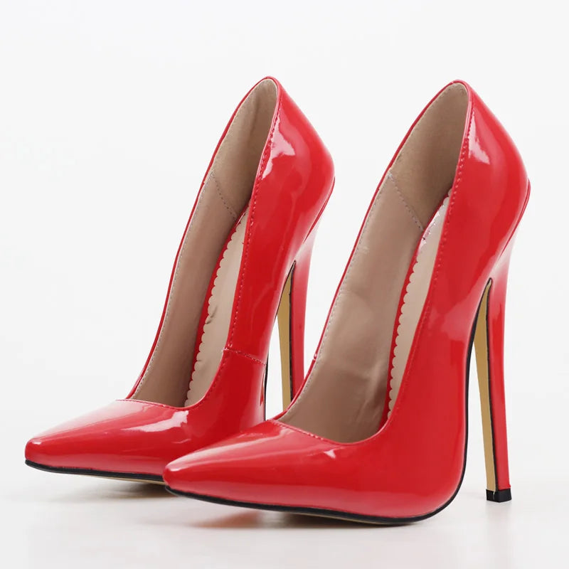 Women 18CM Super High Heel Shoes Thin Heels Shallow Mouth Sexy Pumps