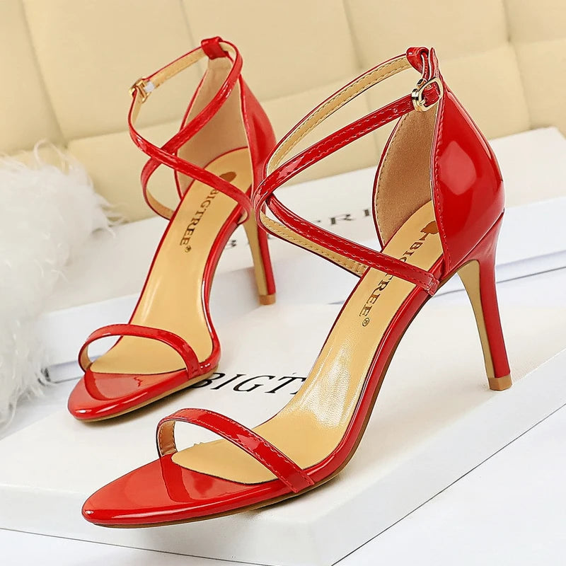 Fashion High Heels Shoes Patent Leather Woman Pumps Sexy Women Heels