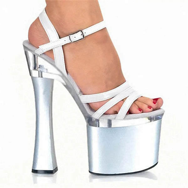 Sexy 18 cm square heels pole dancing/show/star/model sandals