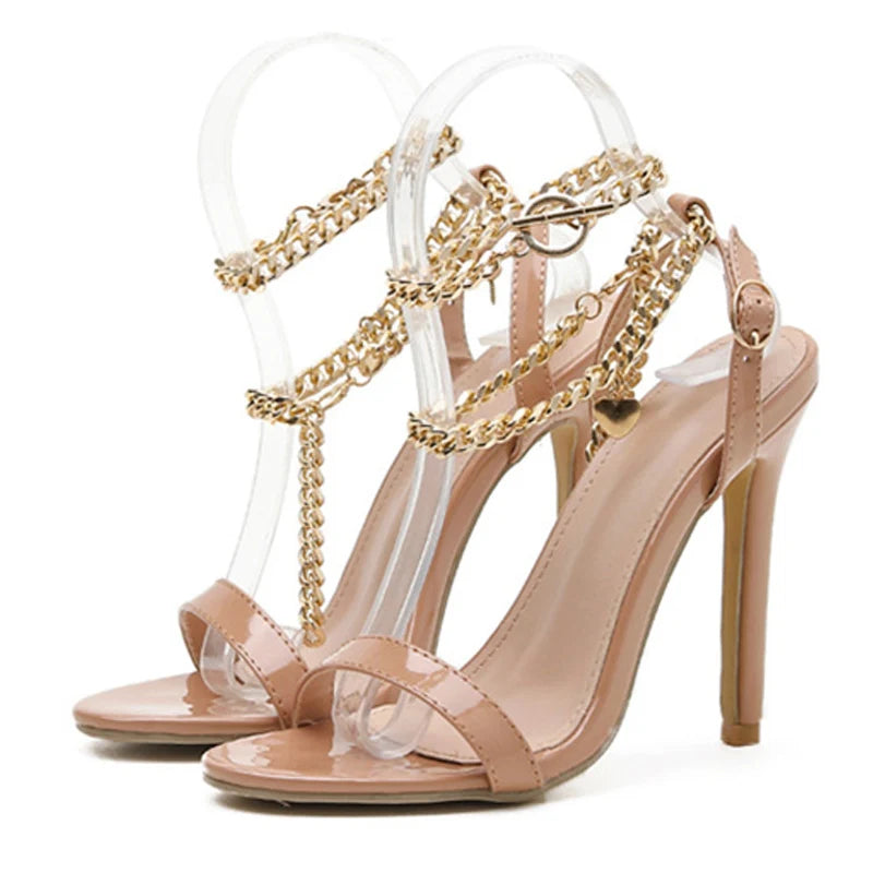 High Quality Pink Patent Leather Summer Women's Shoes Sandals