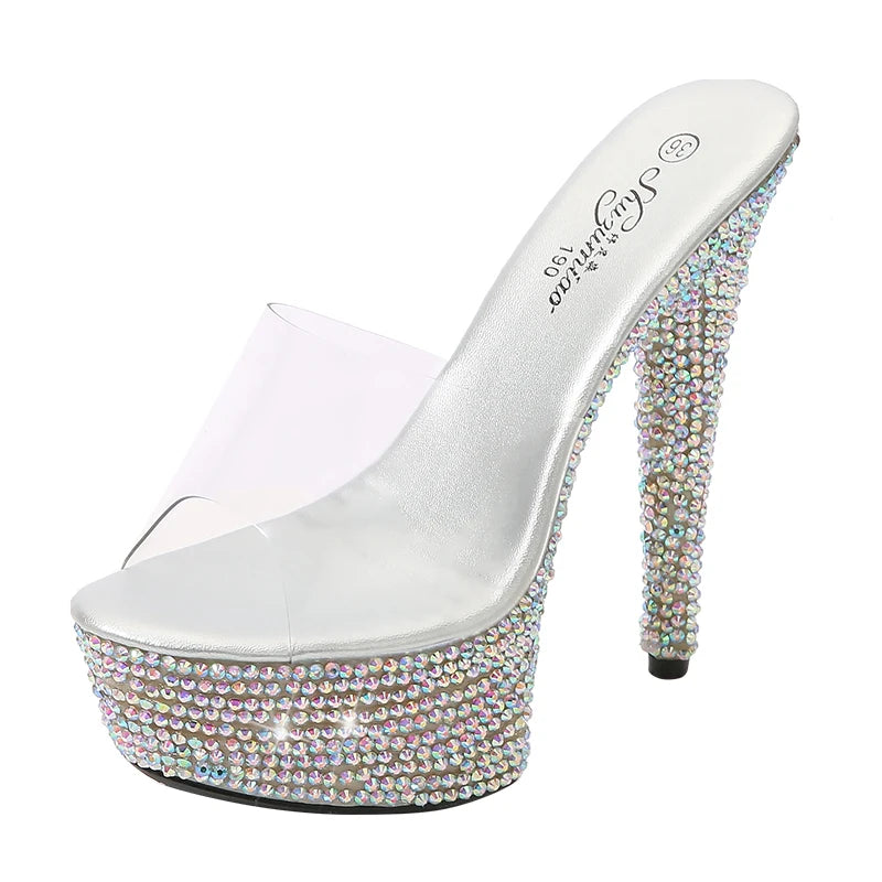 Summer Slippers Women Shoes Diamond Platform Sandal