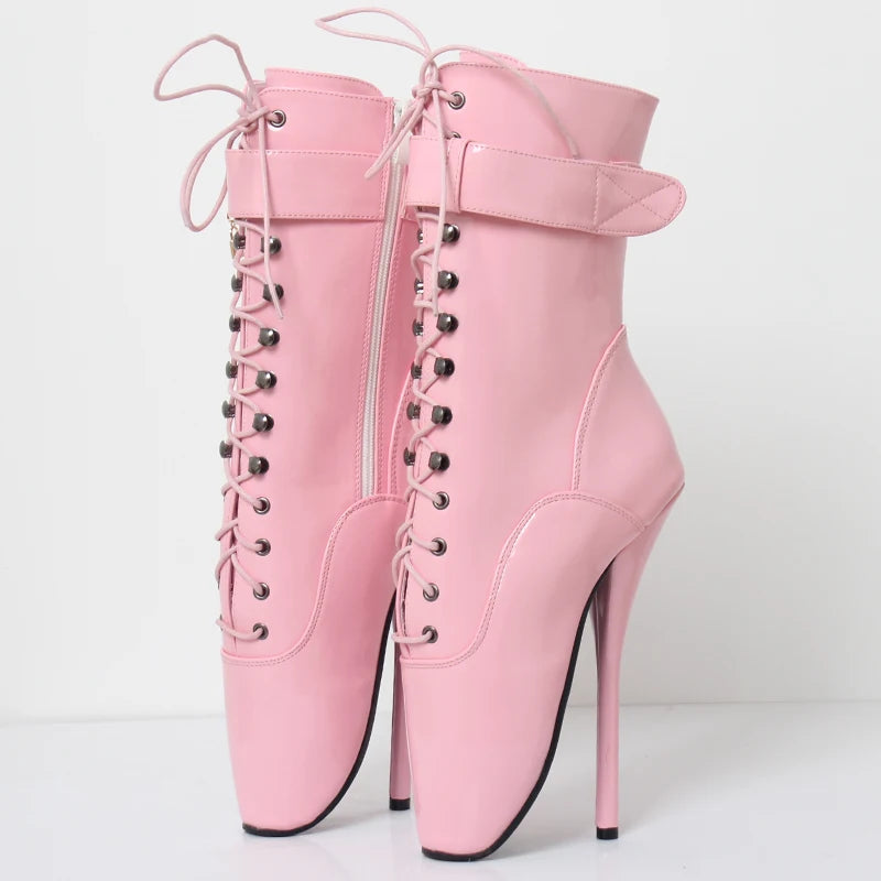 18CM Super High Heel Ankle Ballet Boots Sexy Fetish Women Boots