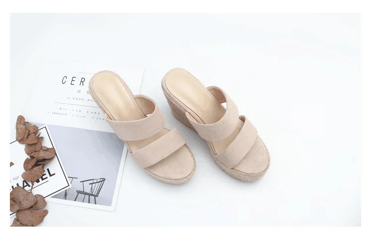 Summer 9cm 11cm High-heeled Women Pumps Platform Hemp shoes