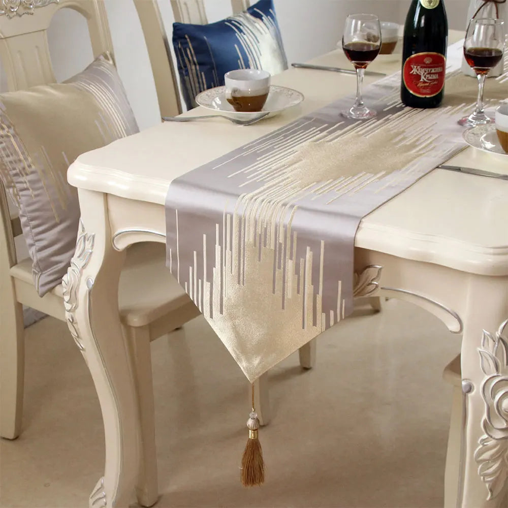 Nordic Style Soft Polyester Table Runner Narrow Tablecloth Coffee Bed Runner With Tassel