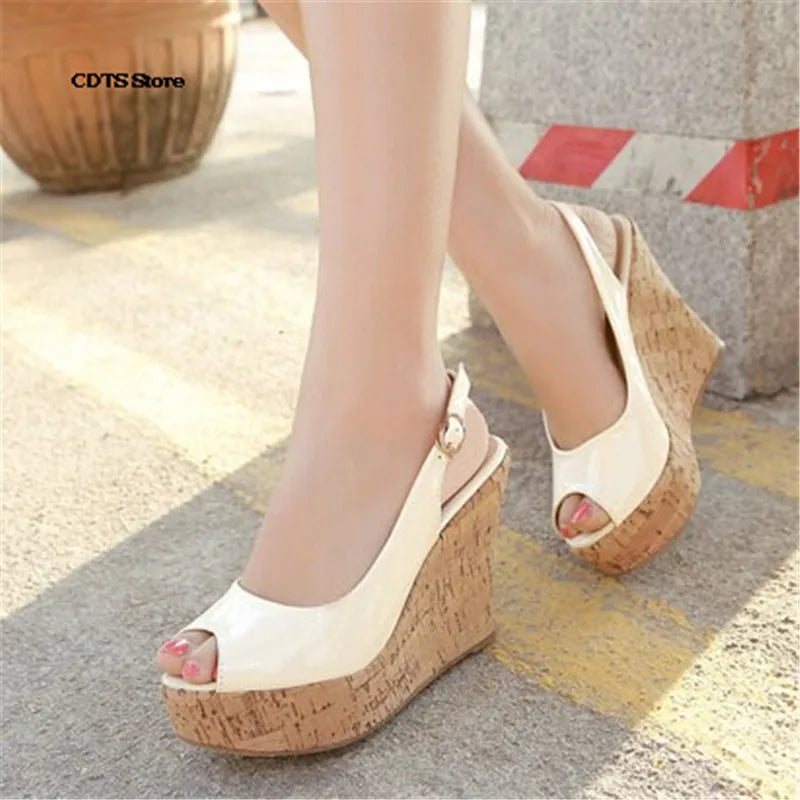 Small Yards:30 31 32 33-Plus Size:42 43 Brand Ladies Wedges Sandals High Heels