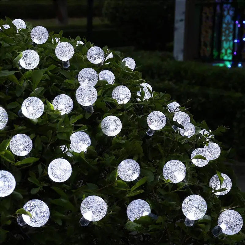 ECLH Solar Lamp 10M 50Led Crystal Ball Globe luz Waterproof Warm White Fairy Light