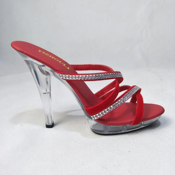 Fashion Summer Slippers 13cm Women's Crystal Shoes