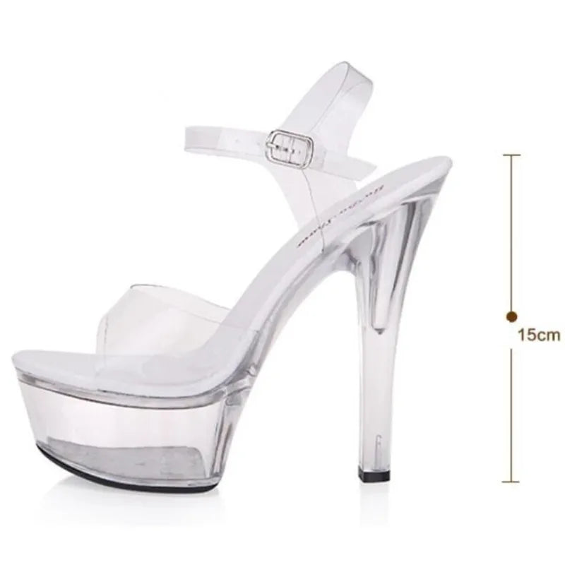 Plus:34-43 44 Elegantes sandals women 15cm thin heel women shoes