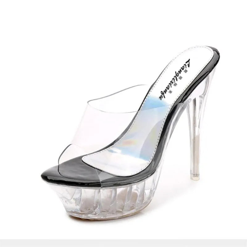 Plus:35-42 43 Sandals Women Summer Transparent Platforms Slippers