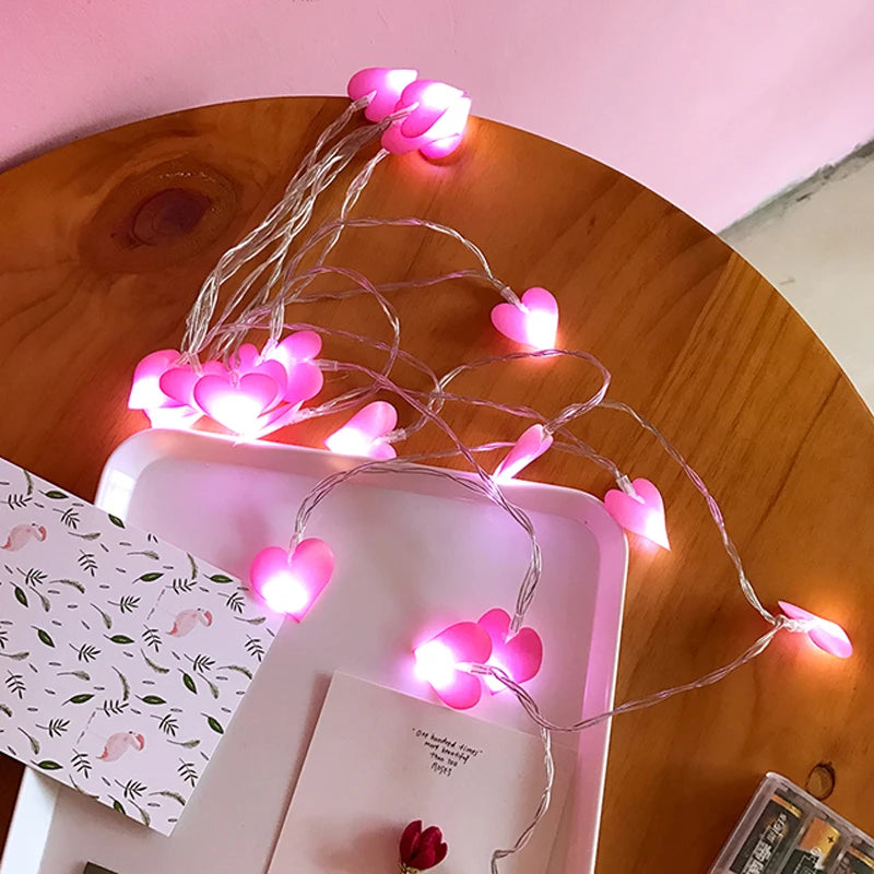 LED Fairy Lights Love Heart Shape Battery Powered 1.5m 3m Led String Light