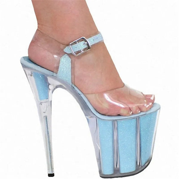 Shiny 20CM Super Sexy High-Heeled Platform Crystal shoes 8 inch high heel