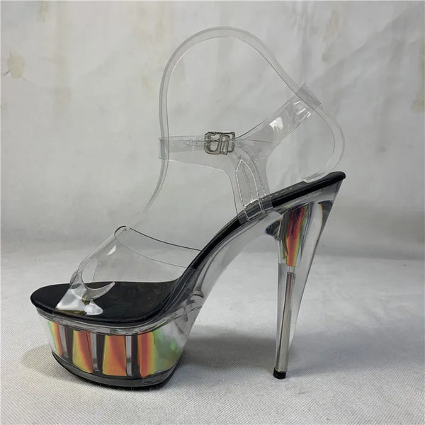 Fashion show heels, 15-17cm stilettos dark blue sexy crystal sandals