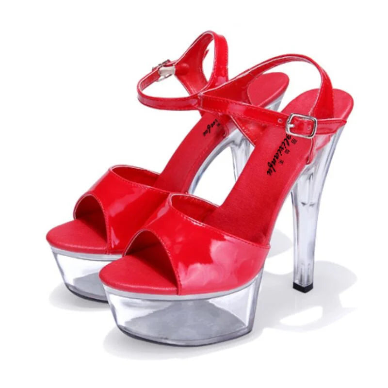 Wedding Stiletto sandals Plus:34-43 44 Nightclub tstage Club women sandals 15cm heels