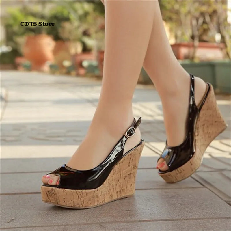 Small Yards:30 31 32 33-Plus Size:42 43 Brand Ladies Wedges Sandals High Heels