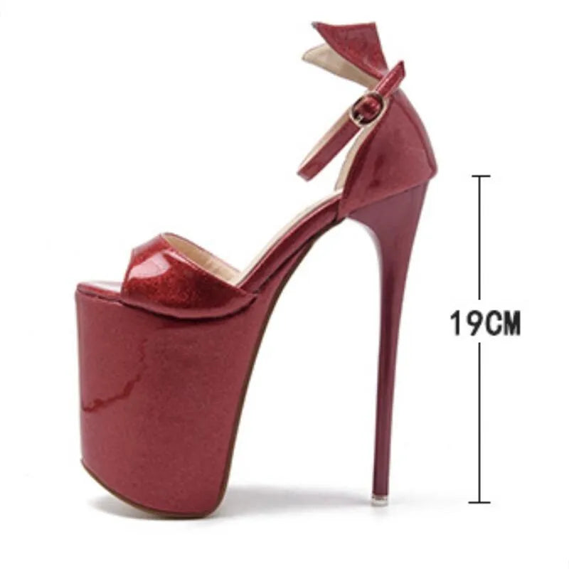 Women Sandals Plus:34 35-43 19cm Thin heels Sandals Nightclub show platform shoes