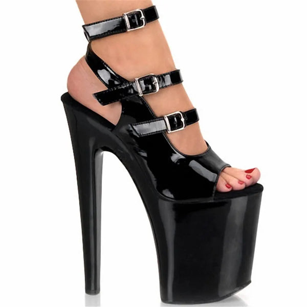 20 cm high heel sandals, sexy nightclub dancing shoes club with high heels