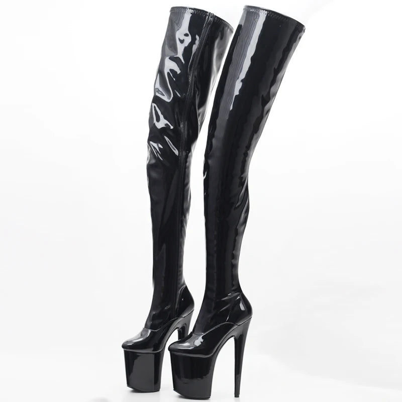 Custom Made Over-the-Knee Long Shaft Thigh Hi Boots 20CM Super High Heel