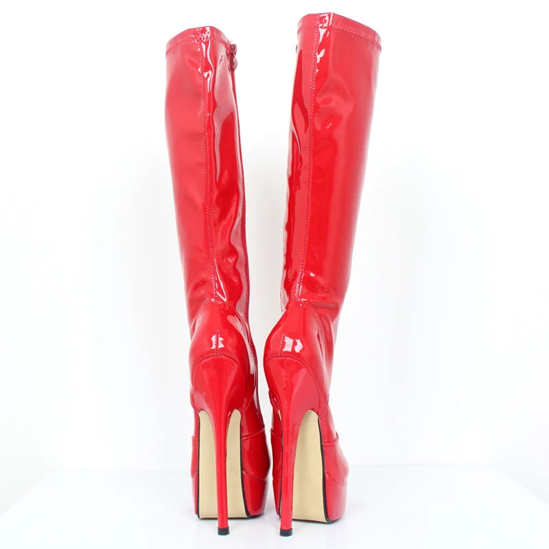 New Arrive Knee-high Boots 18Cm Super High-Heeled Platform Female