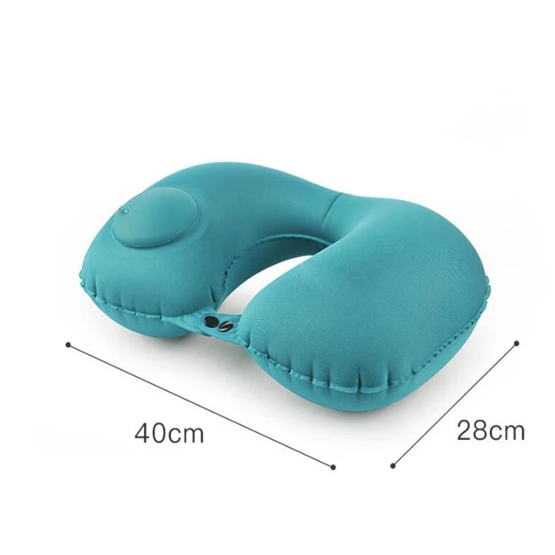 U-Shape Travel Pillow Automatic Air Inflatable Airplane Car Pillows Ring Pillow