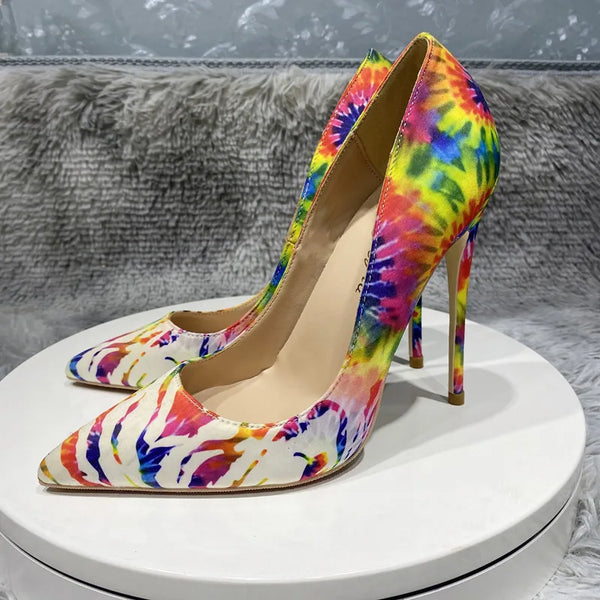 Charming Ladies Multi-color Graffiti High Heel Shoes