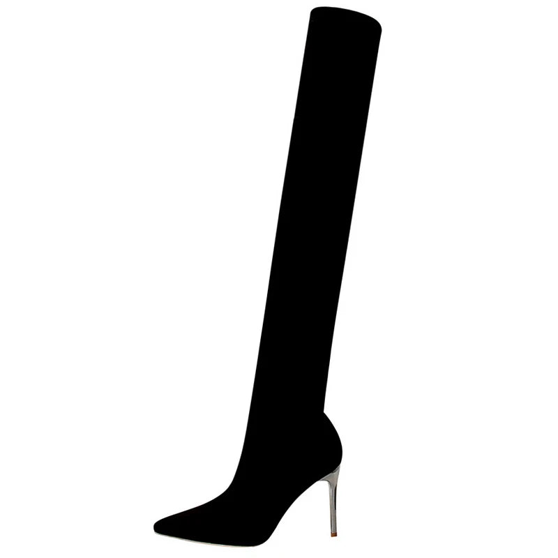 Stretch Thigh High Boots Women Over The Knee Boots Stiletto Heels Women