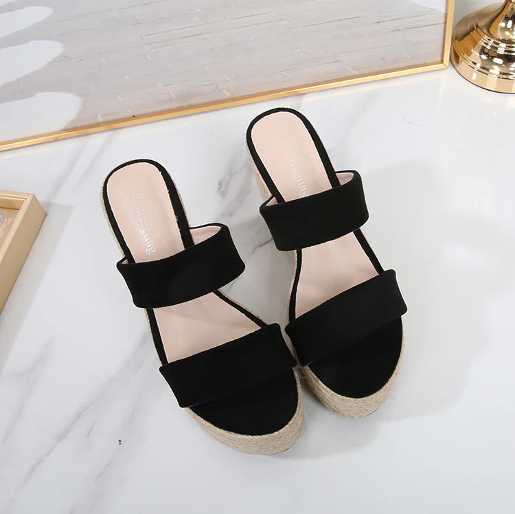 Summer 9cm 11cm High-heeled Women Pumps Platform Hemp shoes