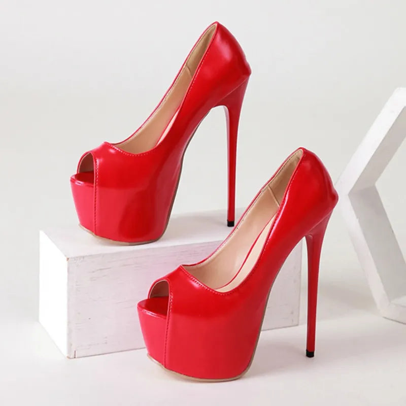 New Red High Heels Women Platform Sandals