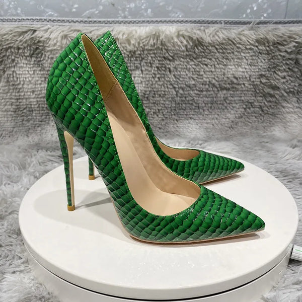 12cm Green stone  high heels