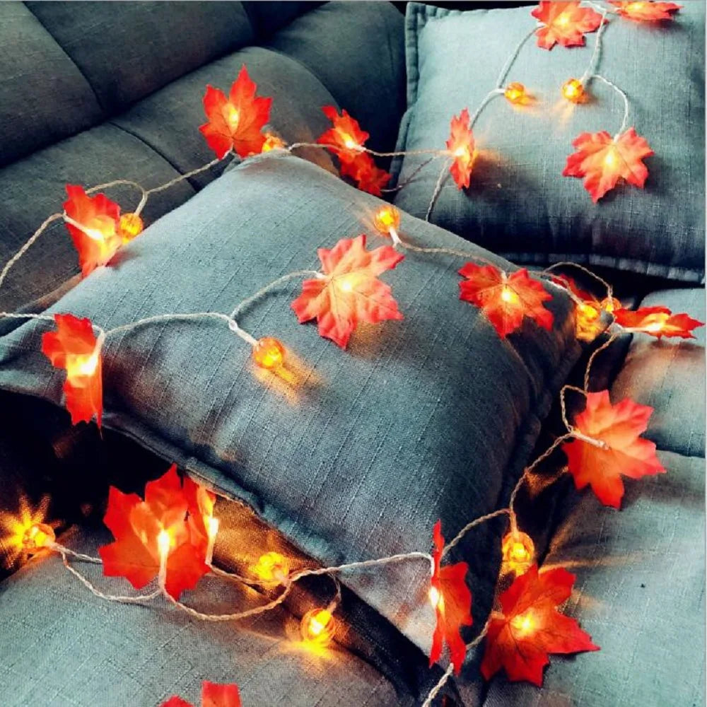 LED Pumpkin Maple Leaves Light