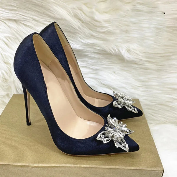 Women's Sexy 12cm Butterfly button high heels high heels,