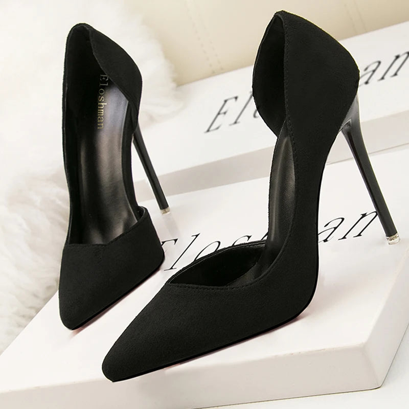 New Woman Pumps Suede Women Heels Stiletto Fashion Office Shoes Pumps