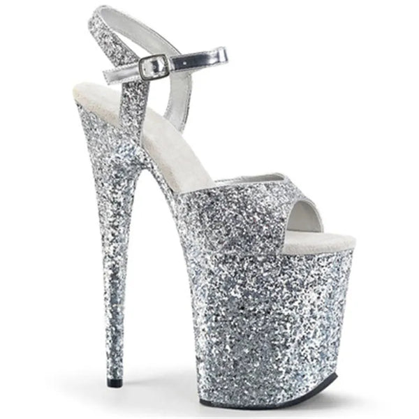 20cm grey glitter waterproof platform summer 8 inch stiletto heels