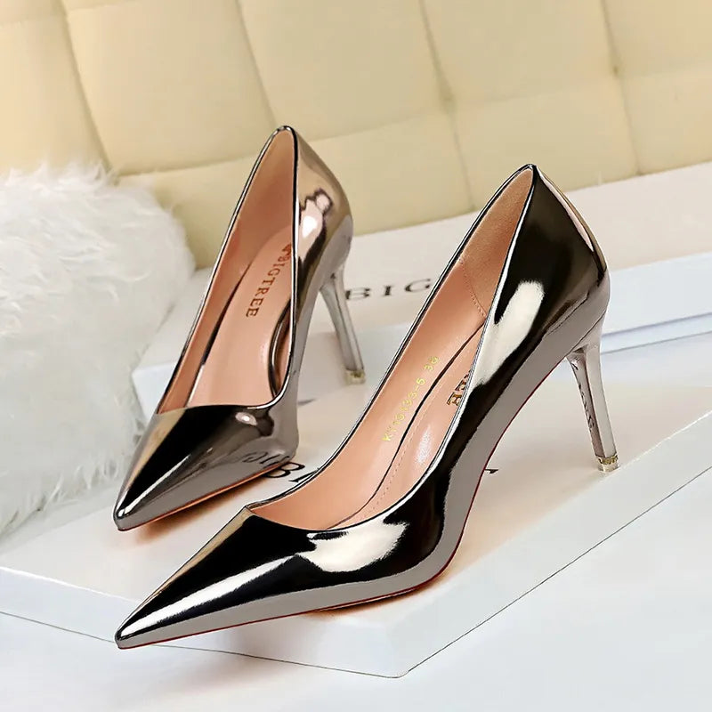 Was Thin High Heels Women's Shoes Single Shoes Party Dress Shoes