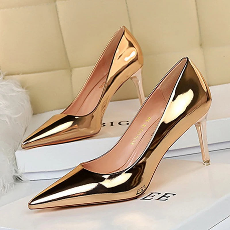 Was Thin High Heels Women's Shoes Single Shoes Party Dress Shoes