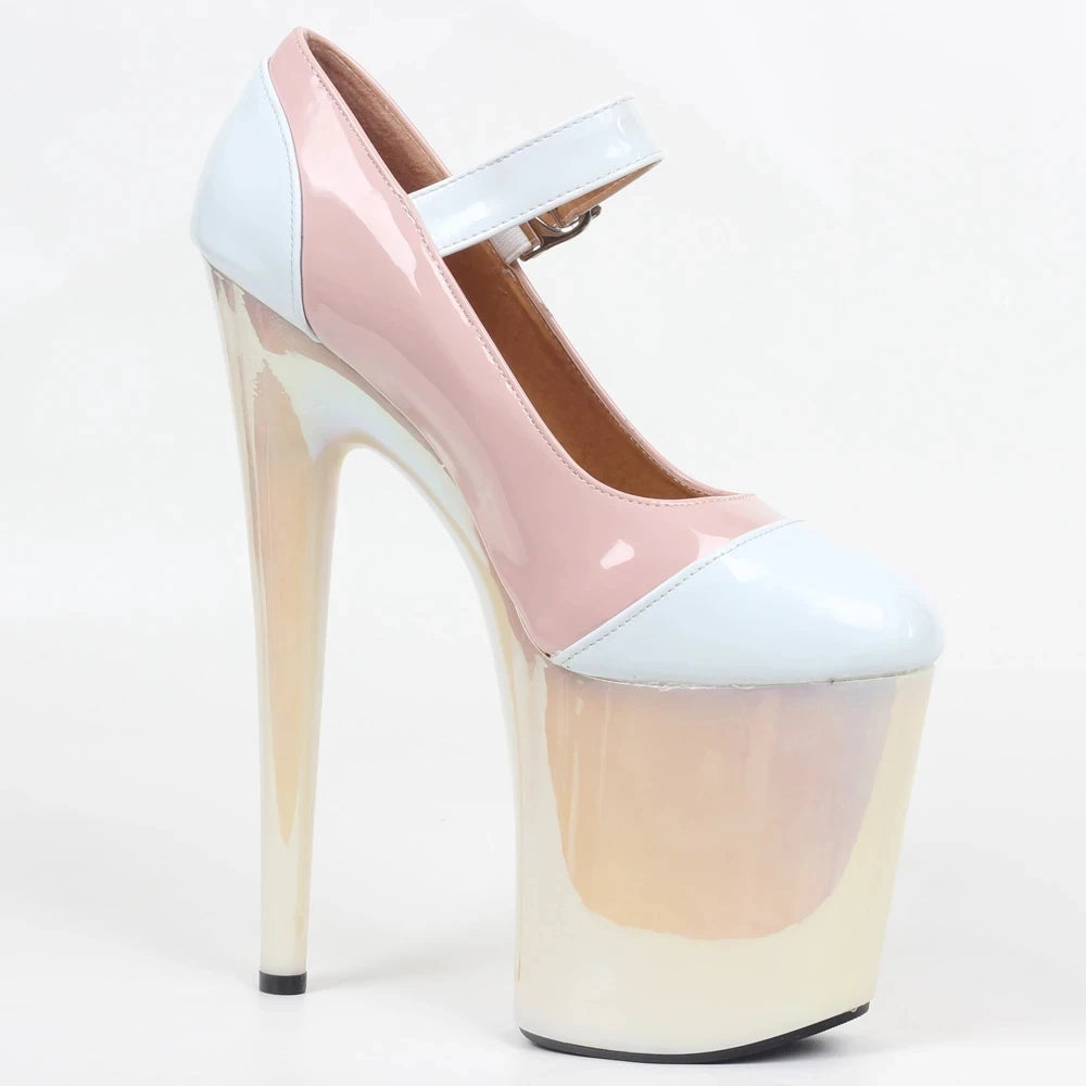 Fashion 20CM Super High Heels Platform PU Leather Spike Heel Ladies  Party Wedding Shoes