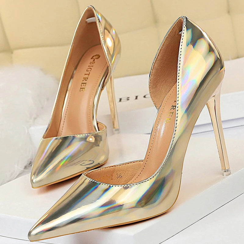 Patent Leather Woman Pumps  Shoes Sexy High Heels Shoes Women