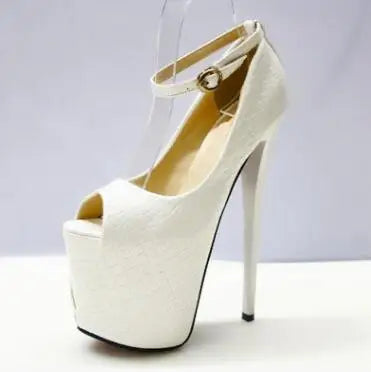 women's shoes 19cm ultra high thin heels single open toe platform Ankle Strap wedding pumps