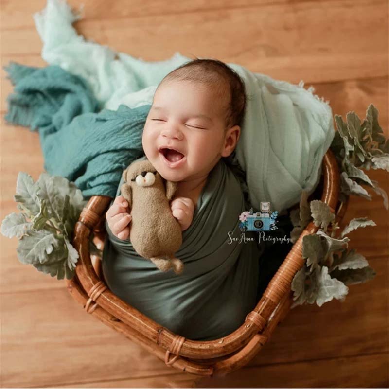 New Newborn Photography Props Handmade Vintage Bamboo Rattan Chair Wooden Baby Bed