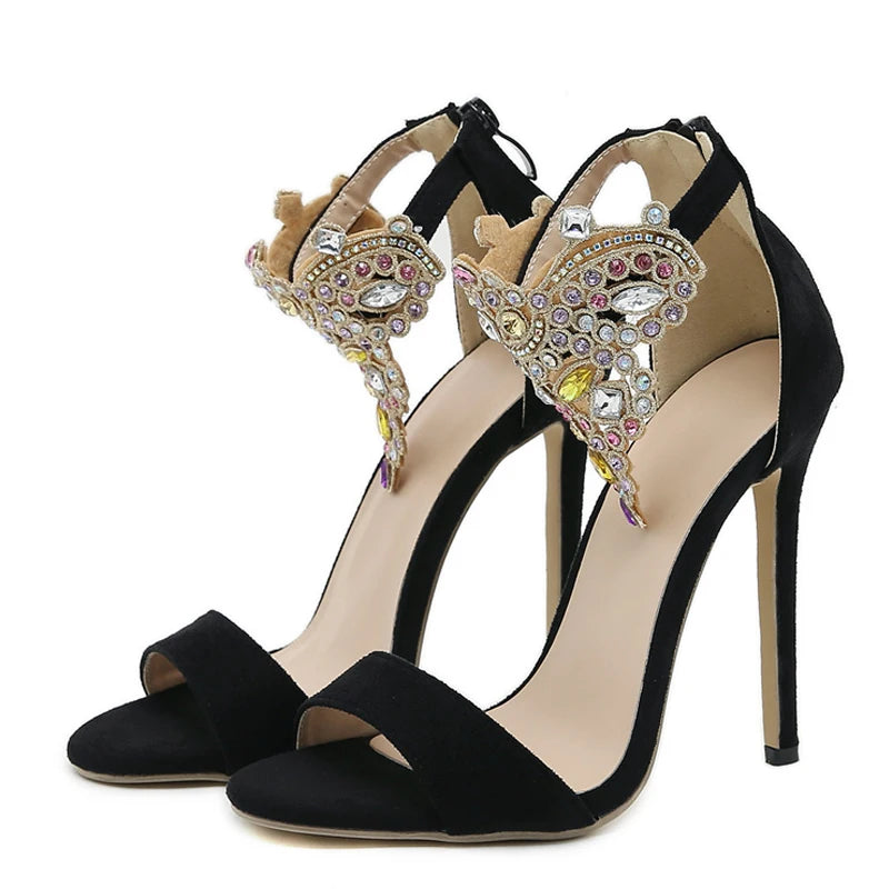 Fashion Color Rhinestone Women's Sandals High Heels