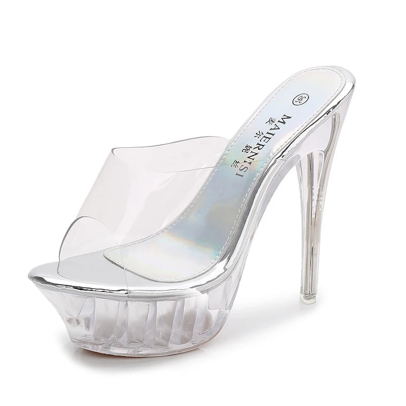 Plus:35-42 43 Sandals Women Summer Transparent Platforms Slippers