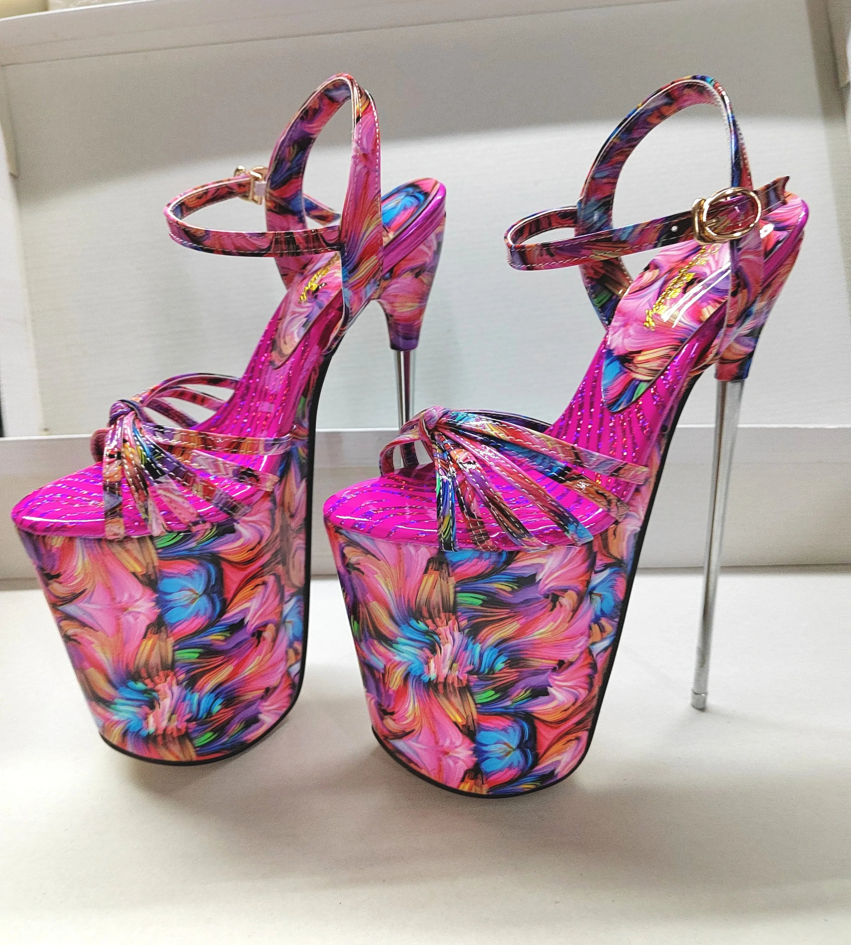 Summer 19cm Metal Thin High Heels Sandals Female Platform Women's Shoes