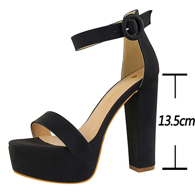 Elegant Sandals Women High Heels Pumps Super High Heel 13.5 Cm Sexy Women's Banquet Shoes