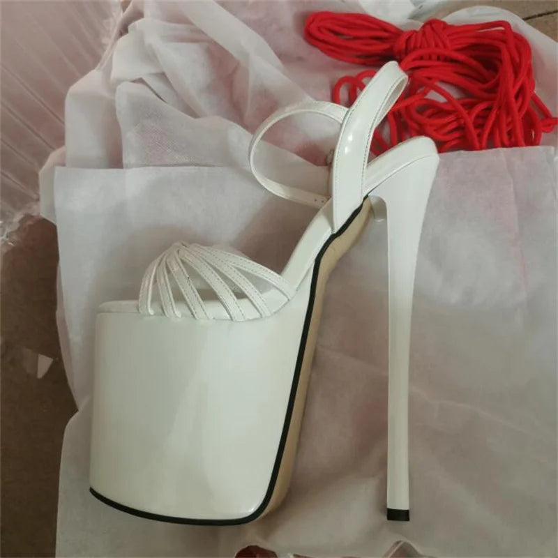 19cm Thin High Heels Platform Sandals Buckle Women's Shoes