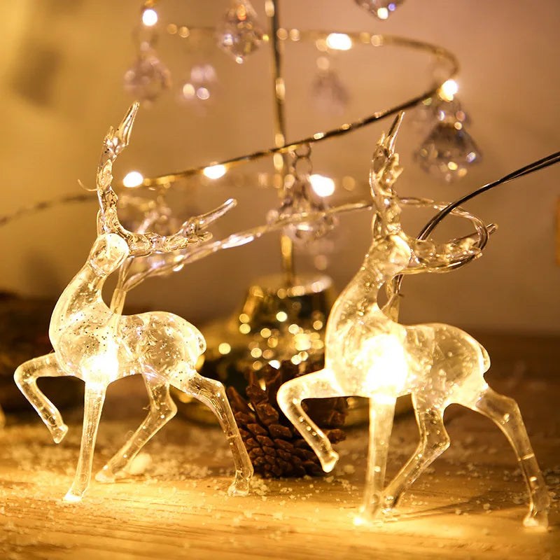 Deer LED String Light Reindeer 5V 1.5m 10LED Battery Operated Indoor Home Decoration