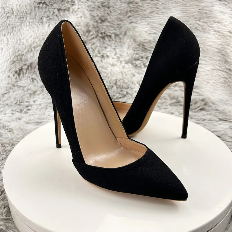 Grey suede surface Stiletto Heels Pumps Women