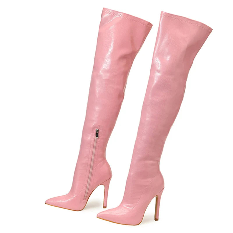 Fashion Pink Over The Knee Boots Women