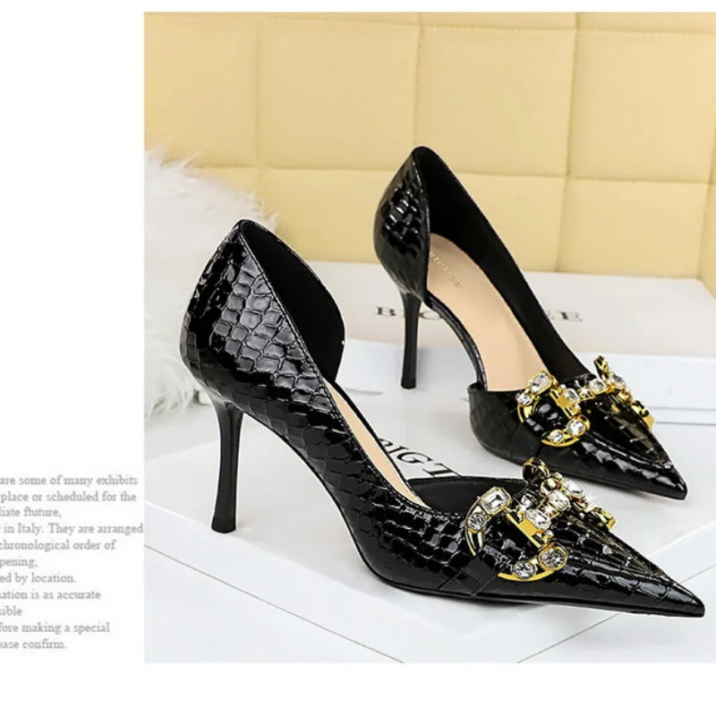Women's Shallow Pointed High Heels Thin Heeled Banquet Single Shoe