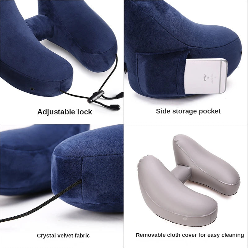 Neck Pillow Travel U-shaped Pillow Inflatable Pillow